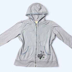 Y2K Fairy Blue Floral Hoodie by Izod!